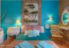 CHAMBRES TURQUOISE ET CHOCOLAT